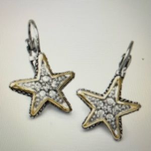 John Medeiros Pave Starfish French Wire Earrings